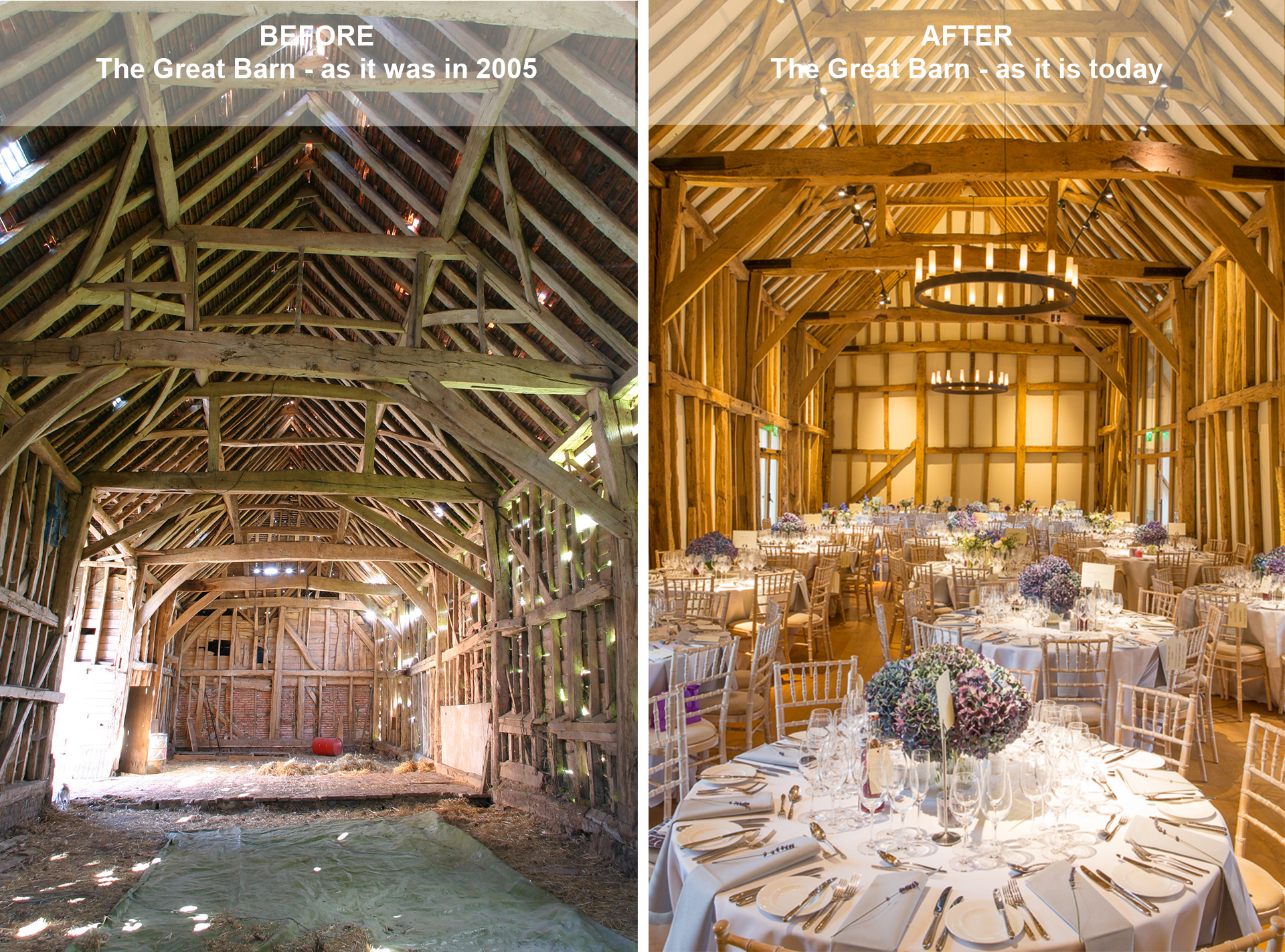 Great Barn, Micklefidl Hall, Before & After | Jon Kempner Photography